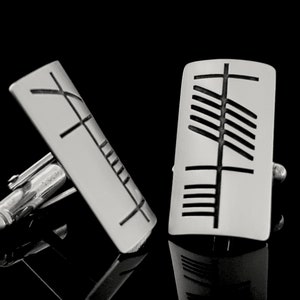 Anam Cara Ogham Cufflinks | Personalized Sterling Silver Cufflinks | Original Irish Design | Handcrafted in Ireland | Customised Jewellery