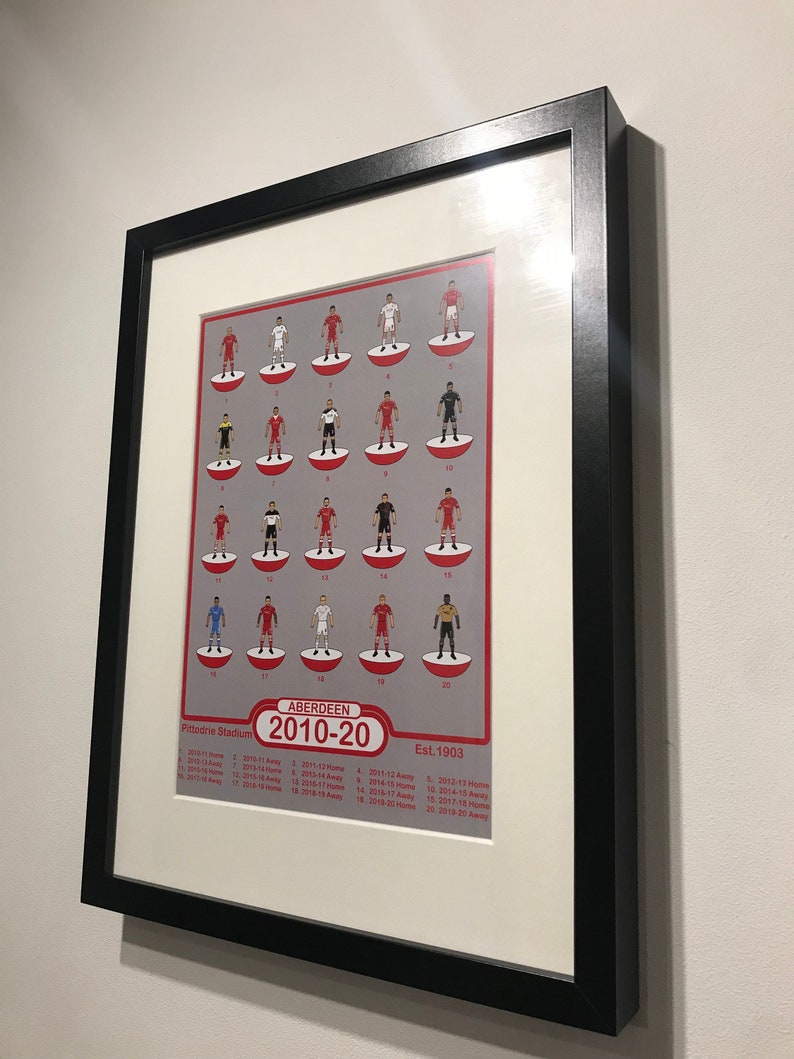 Aberdeen Football Club Retro Style Illustrated Kit History - Etsy