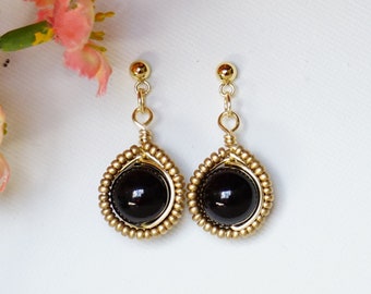 Glass pearl wire wrapped earrings - Jewelry Gifts for women - Everyday Earrings - Bohemian drop earrings