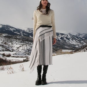 Striped Woven Cotton Fringe Skirt by Kate Stoltz/ Made to Measure image 1