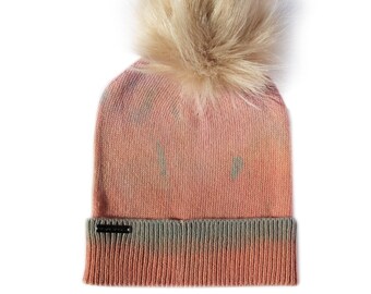 Hand Dipped Dye Beanie Recycled Knit Hat