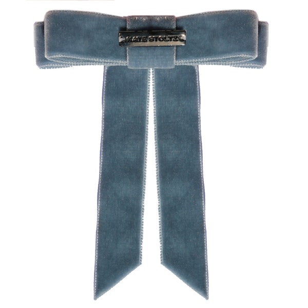 Baby Blue Velvet Hair-bow Clip