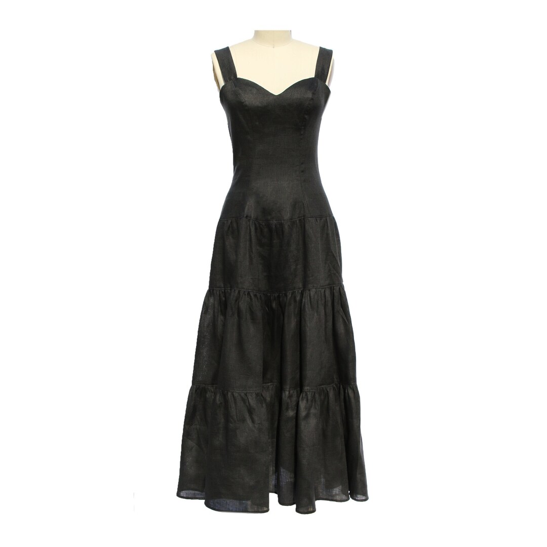 Tiered Peasant Linen Dress Etsy