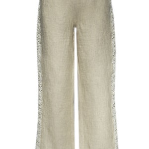 Raffia Fringe Linen Pant image 4