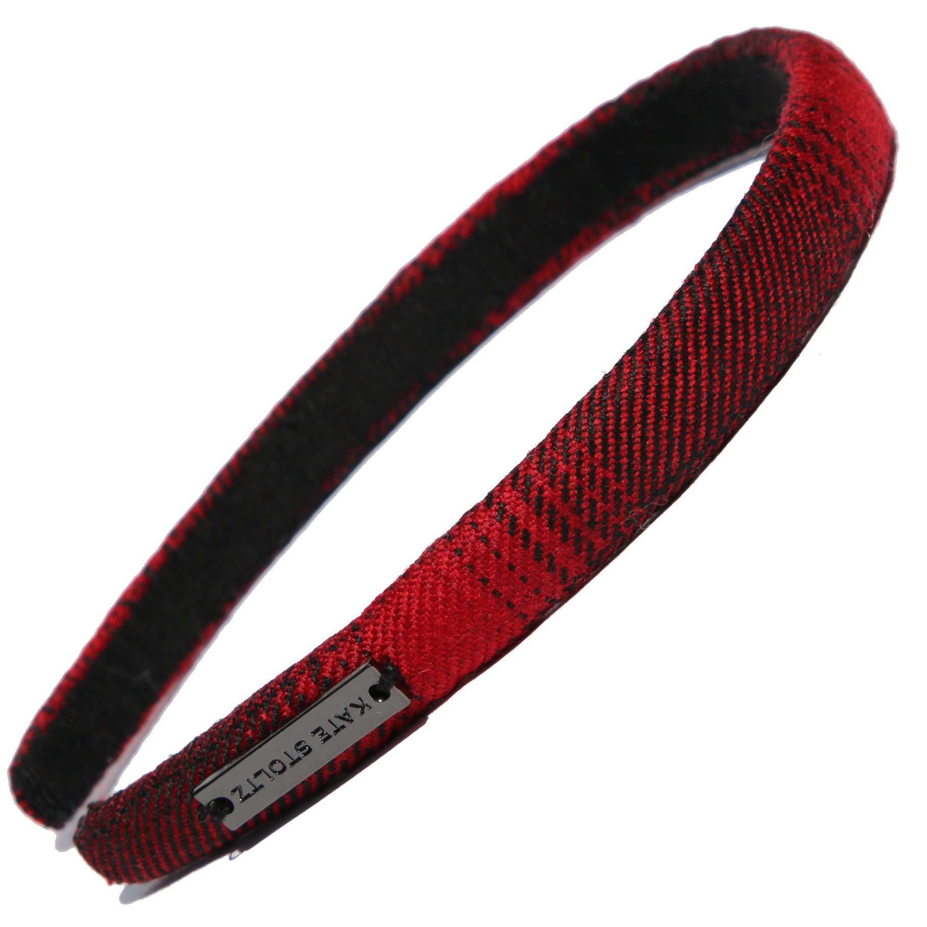 ? Red and Black Headband Tartan Set Red and Black Tartan Knotted Headband for Women-stylish  main image 2