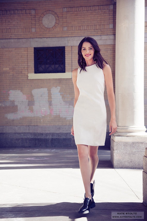 Katestoltznyc Kate Stoltz Cream Shift Dress