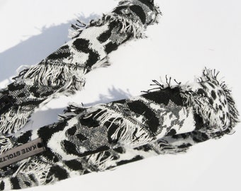 Black and White Safari Animal Frayed Headband by Kate Stoltz