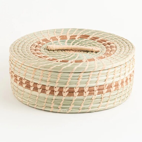 Wild Grass and Pine Tortilla Basket With Lid Etsy