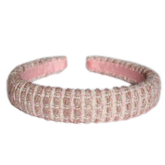 Pink Mauve Striped Tweed Headband With Silk Lining - Etsy display picture 1