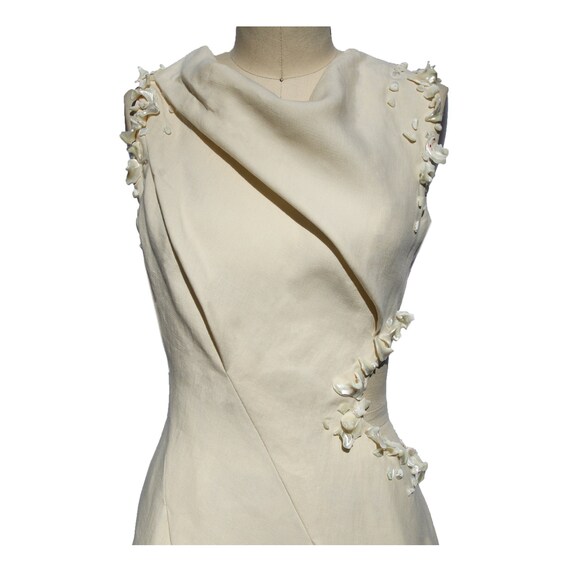 chinese dress ladies Steph Mini Dress, in Shell Linen, Size: 2XL