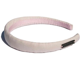 Crisp Pink Linen Summer Headband / 2 Widths Available