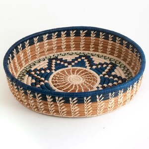 Isabela Star Basket With Navy, Green and Natural Brown Detail - Etsy