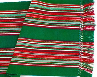 Green Candy Cane Stripe Table Runner
