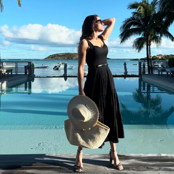 black tiered linen dress Tiered Dresses for Women