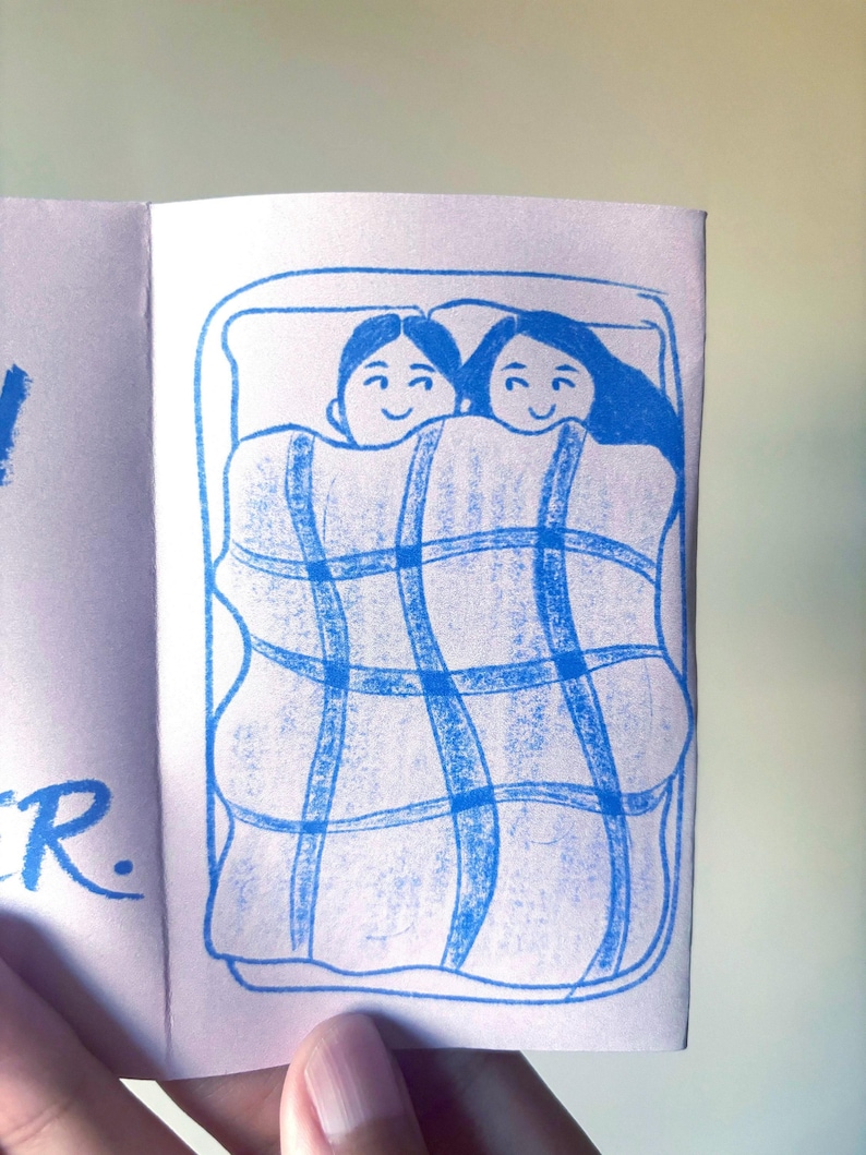 Love Sick Mini Zine: Sapphic Lesbian Romance Comic Book Gift | Long Distance, COVID Cautious, Pandemic