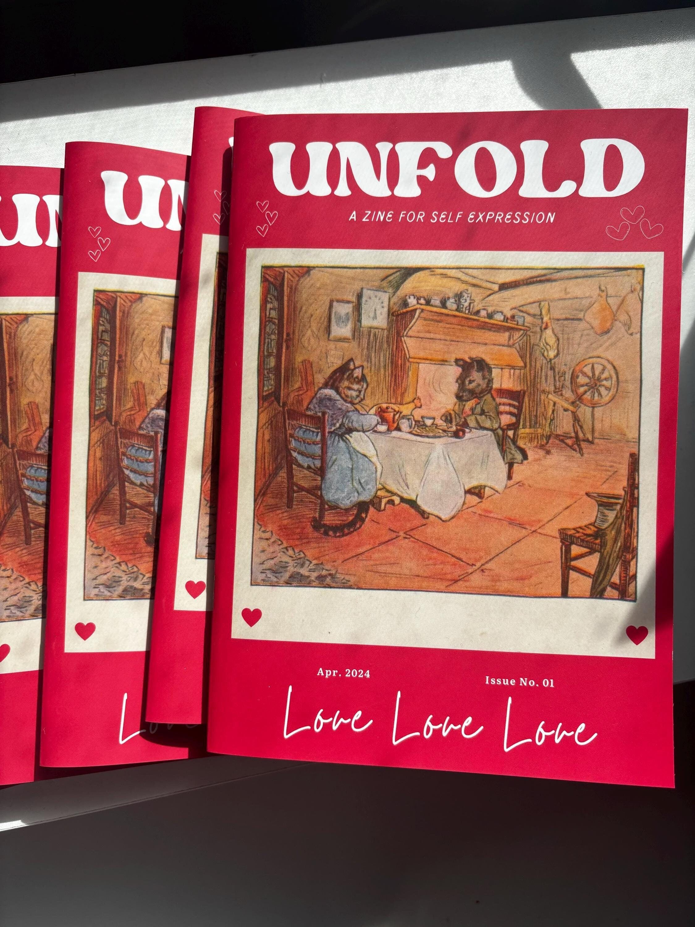Love Zine: Unfold Issue 01, Poetry, Art & Photography Inspo Book for Writers, Poets, Artists