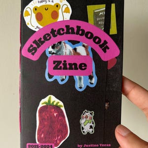 Sketchbook Zine - Alternative Art Book, Drawings, Collage, Mixed Media Journal | Pocket Sized Doodles for Inspiration | Gifts for Creatives