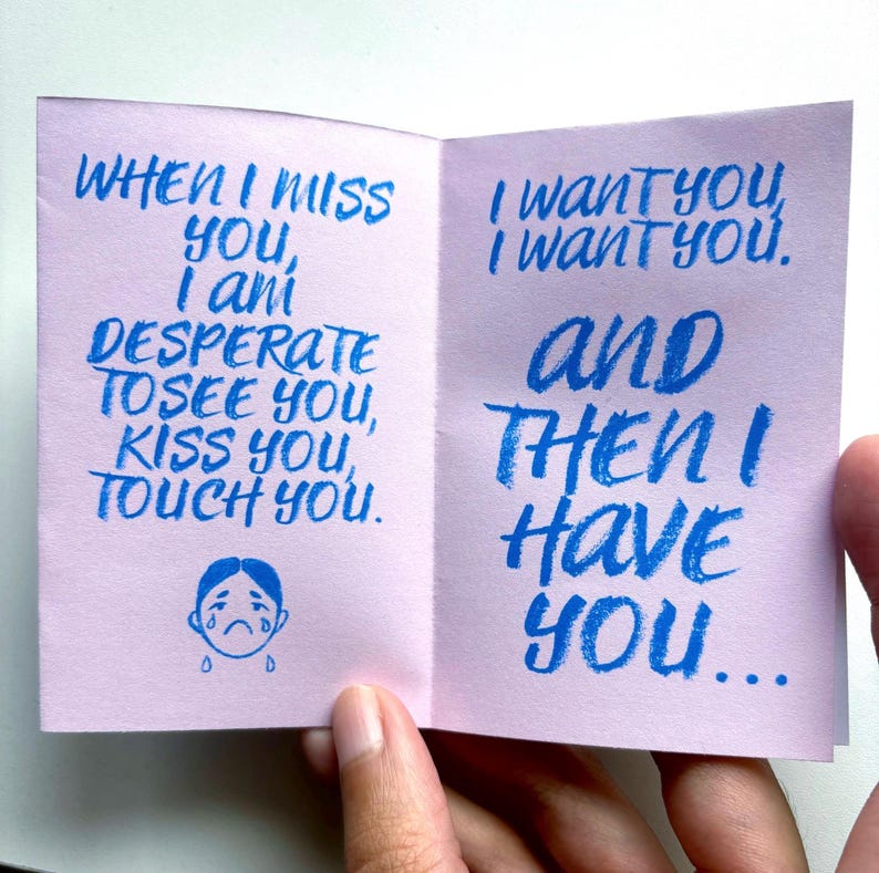 Love Sick Mini Zine: Sapphic Lesbian Romance Comic Book Gift | Long Distance, COVID Cautious, Pandemic
