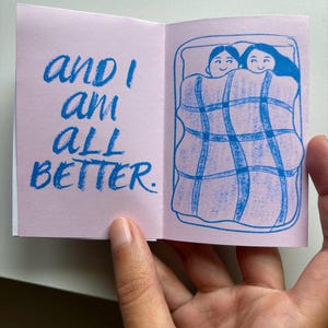 Love Sick Mini Zine: Sapphic Lesbian Romance Comic Book Gift | Long Distance, COVID Cautious, Pandemic