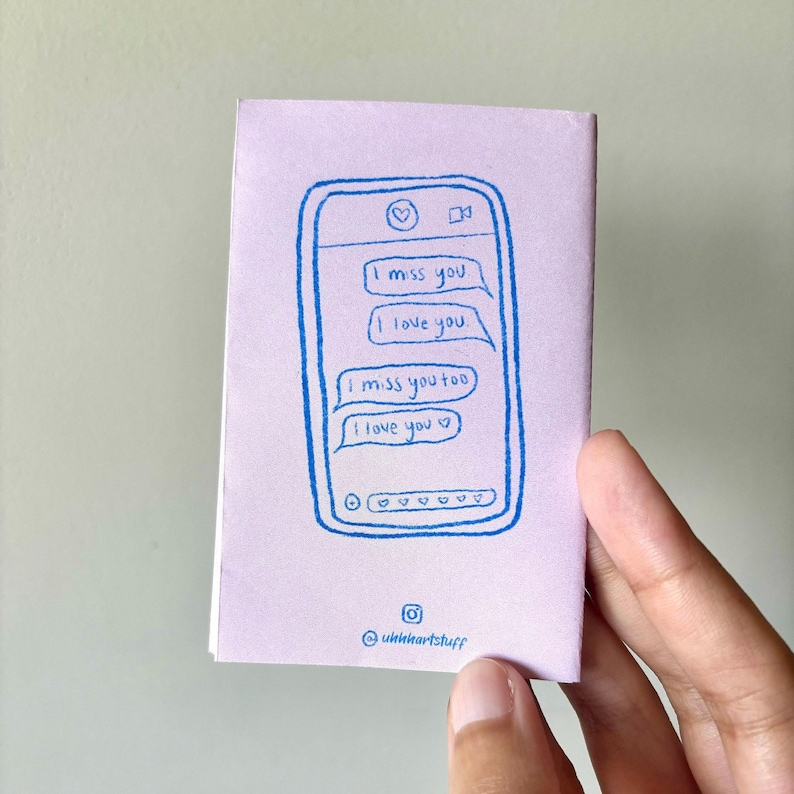 Love Sick Mini Zine: Sapphic Lesbian Romance Comic Book Gift | Long Distance, COVID Cautious, Pandemic