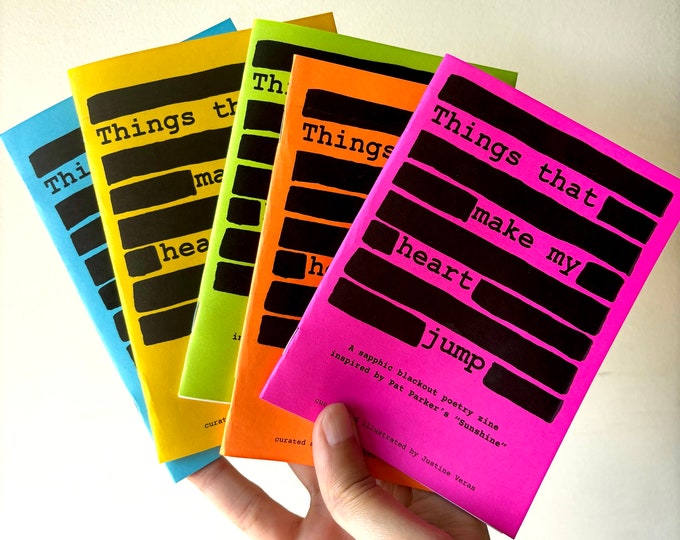 Sapphic Blackout Poetry Zine: Rainbow LGBTQ+ Art Inspired by Pat Parker | For Sapphic, wlw, Lesbian, Bisexual, Pansexual, Queer