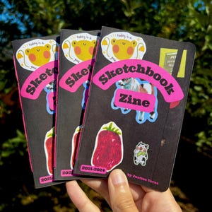 Sketchbook Zine - Livre d'art alternatif, dessins, collage, revue technique mixte | Doodles au format de poche pour l'inspiration | Cadeaux pour créatifs