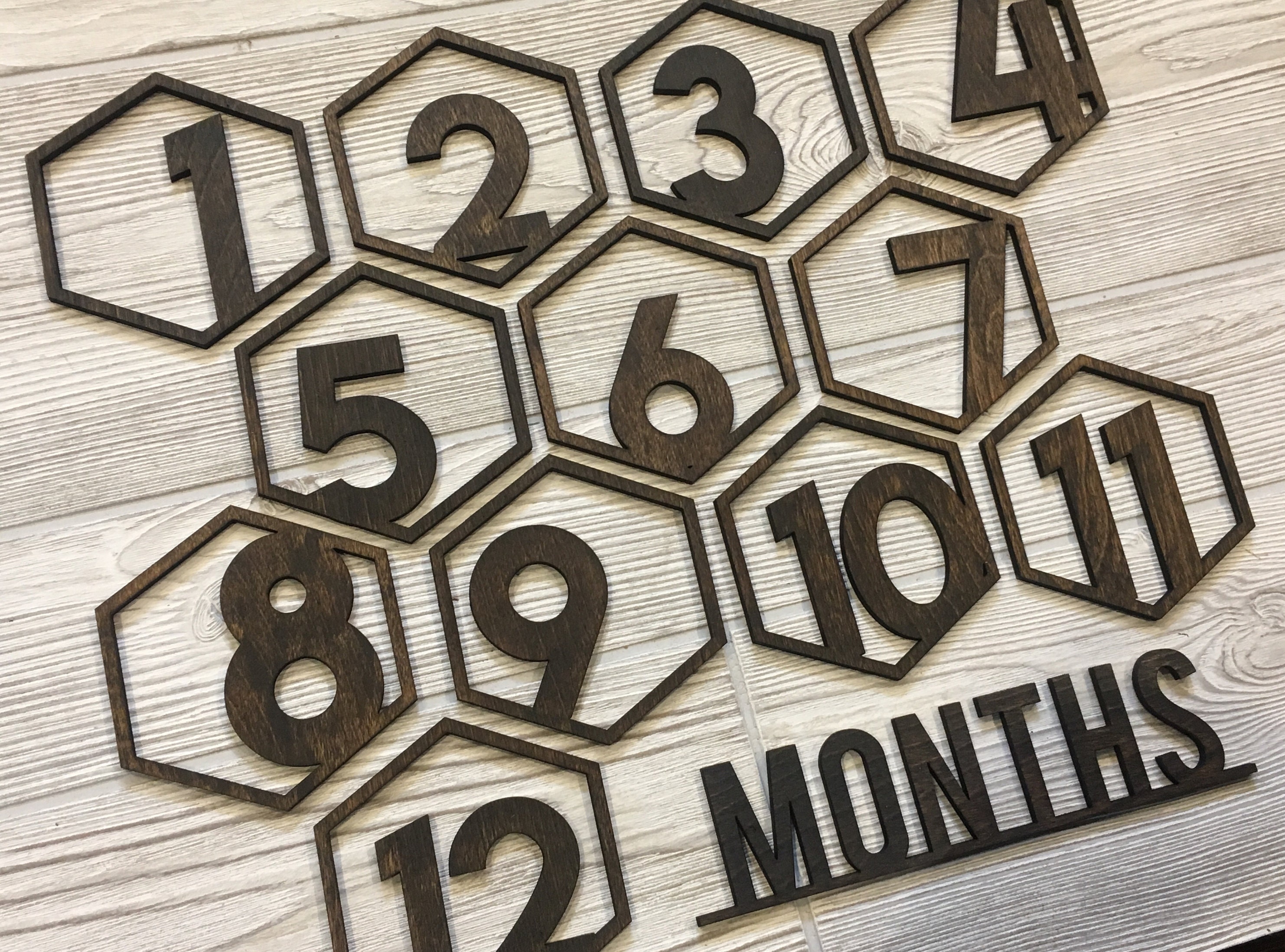 Baby Milestone Photo Laser Cut Numbers/ First Year Numbers/ Modern Baby ...