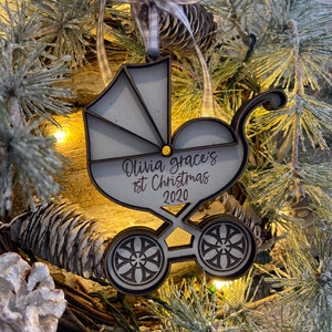 Baby&#39;s First Christmas Ornament/Vintage Carriage Ornament/Baby Shower Gift/First Christmas Gift