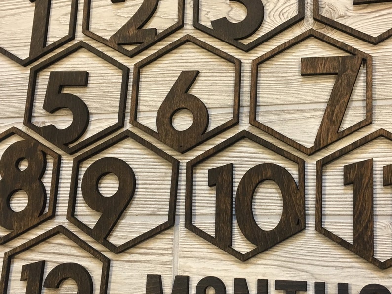 Baby Milestone Photo Laser Cut Numbers/ First Year Numbers/ - Etsy