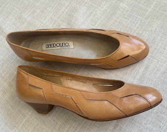 VTG Leder Bandolino Cut-out Runde Spitze Blockabsatz