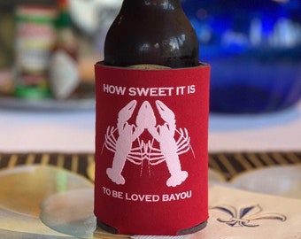 Personalized Crawfish Can Coozie: Louisiana Wedding Favor