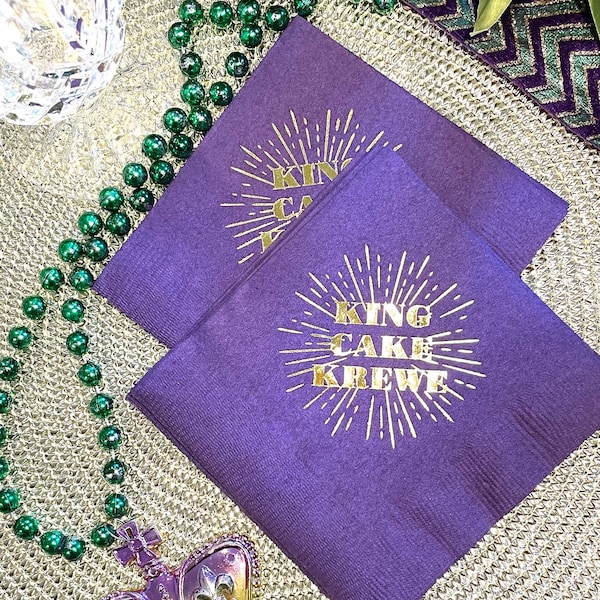 mardi gras cocktail napkins