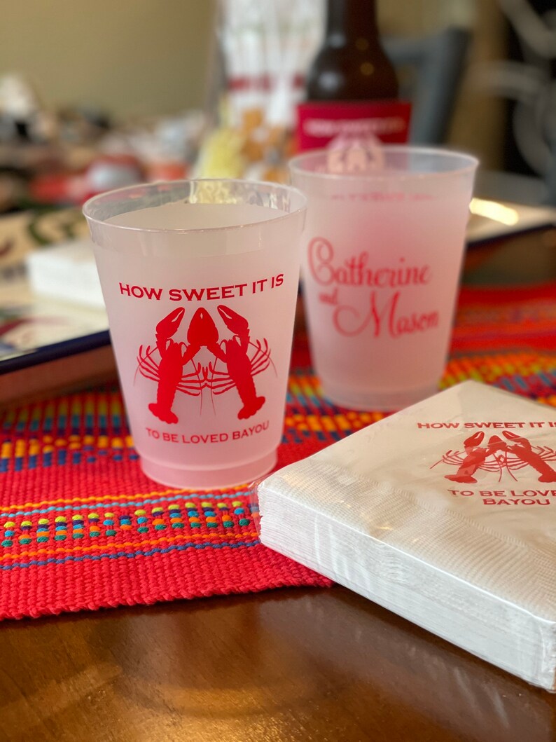 Crawfish Themed Party Cups. Frosted Disposable Plastic Etsy