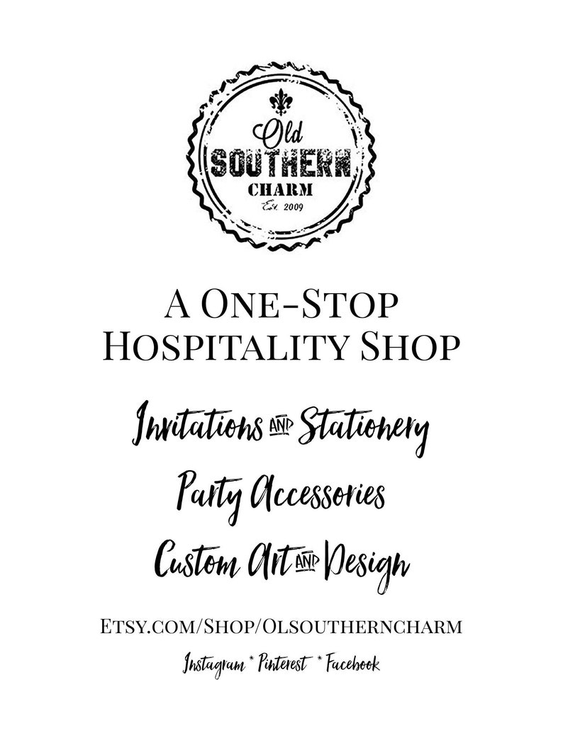 Cocktail Party Southern Engagement Bridal Brunch New Orleans Rehearsal Dinner. Printed Magnolia Flower Invitations Couples Shower