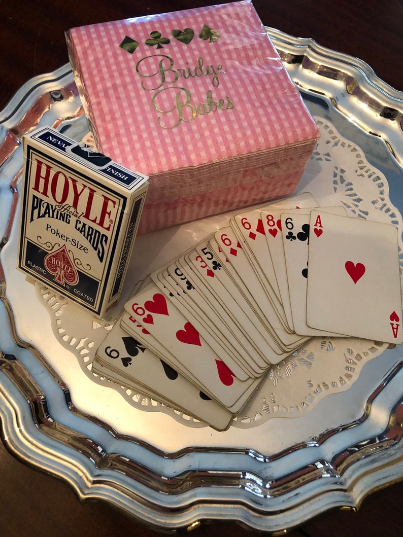 Bridge Themed Beverage Napkins. Card Game Gifts. Personalized Etsy