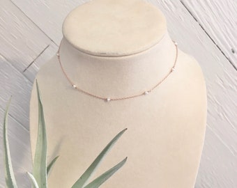 Dainty freshwater pearl necklace
