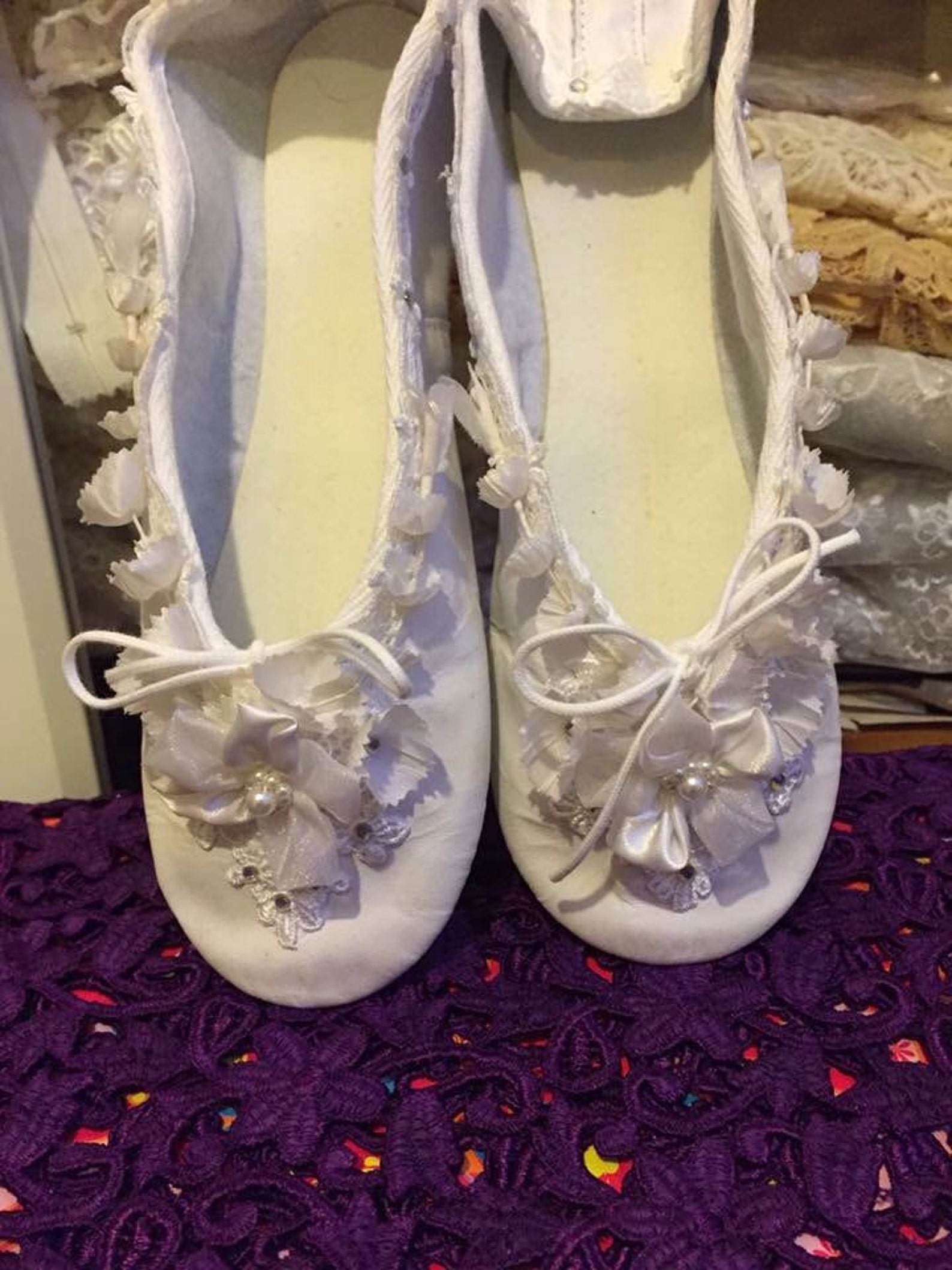 brides and bridesmaid ballet slippers