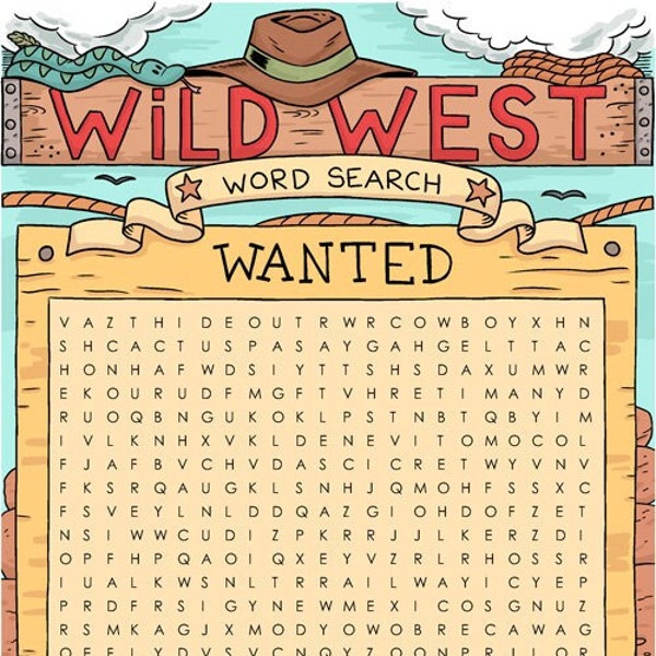 Wild West Word Search