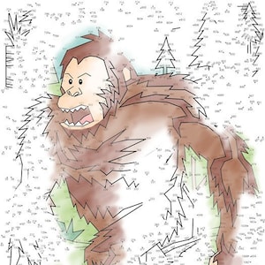 Bigfoot Extreme Difficulty Dot-to-Dot / Connect the Dots PDF - 1068 Dots!
