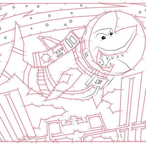 Space Shark Dot-to-Dot / Connect the Dots PDF 461 Dots image 2