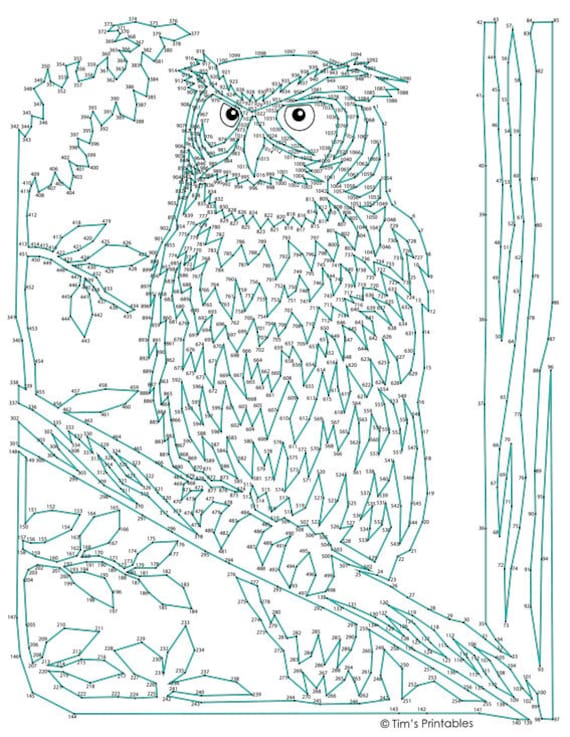Creative Haven Art Masterpieces Dot-to-Dot  Dot to dot printables, Dots,  Owl coloring pages