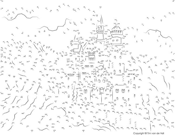 Neuschwanstein Castle Dot-to-dot / Connect the Dots | Etsy