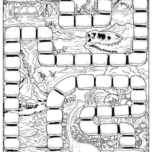 Board Game Template - Dinosaurs - Etsy