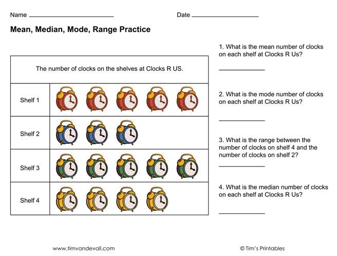 Mean, Median, Mode, Range Worksheets PDF 3 Printable Worksheets - Etsy