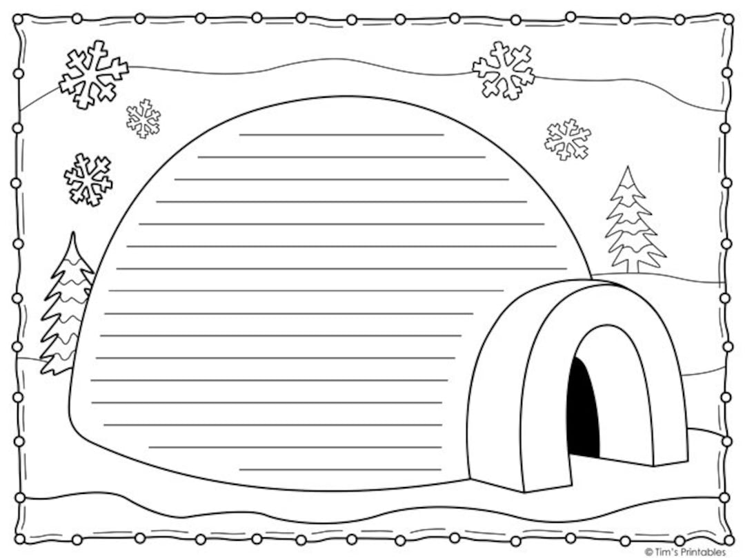Igloo Writing Paper Templates - Etsy