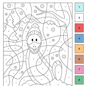 Winter Color by Number - The Penguin
