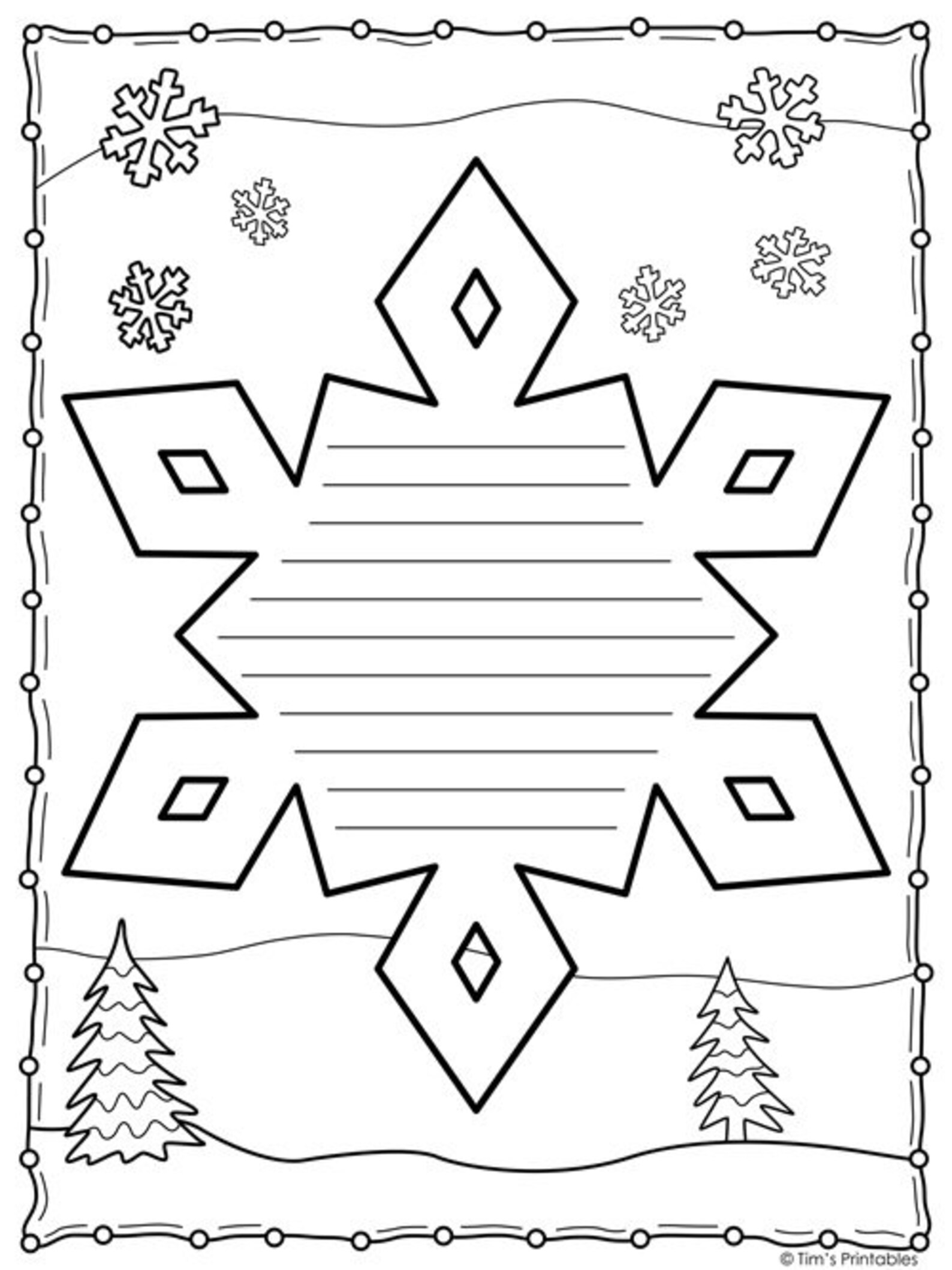 Snowflake Writing Paper Templates Etsy Snowflake Writing Paper Templates Etsy