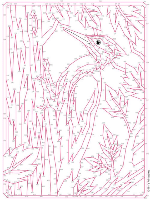 Woodpecker Dot-to-dot / Connect the Dots PDF - 750 Dots - Etsy