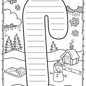 Candy Cane Writing Paper Templates - Etsy