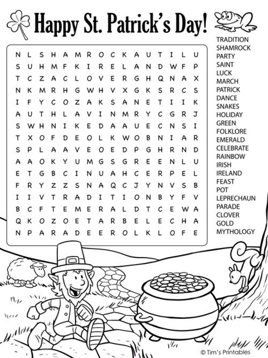 St. Patrick’s Day Word Search - Etsy